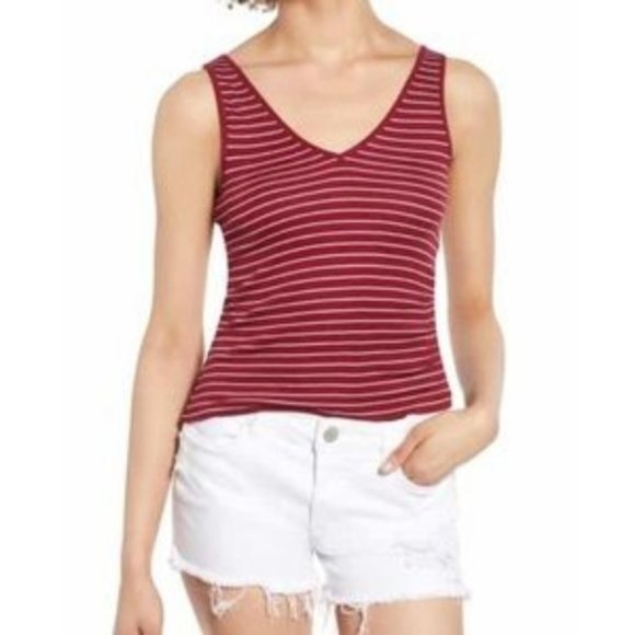 BP Maroon Stripe The Perfect Tank Top P2 - Picture 1 of 6